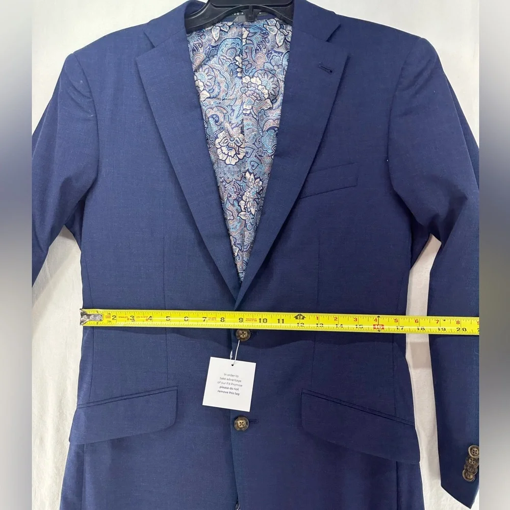 INDOCHINO Mens Solid Blue WOOL Sport Coat‎ Suit Jacket Blazer NEW NWT 36